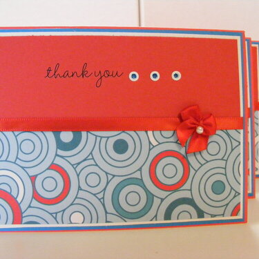 Red Thank You card set