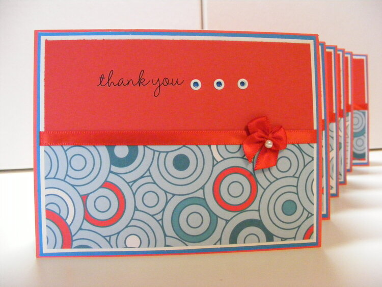 Red Thank You card set