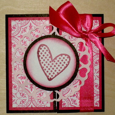 Pink Gatefold Heart Card