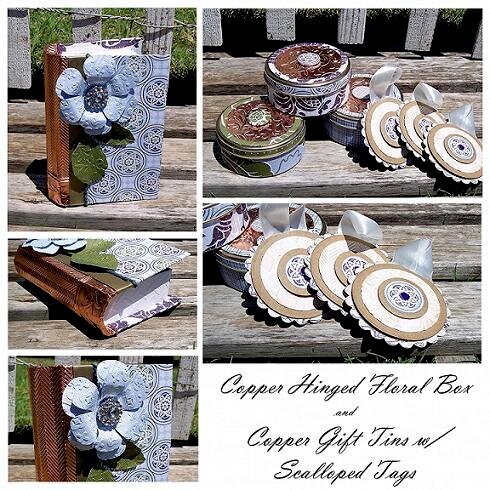 Floral Box &amp; Decorative Circle Tag Tins