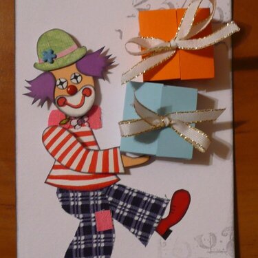 clown card for my daughter
