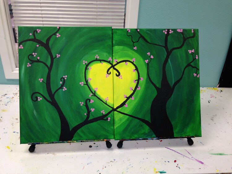 Couples Tree of Love painting class