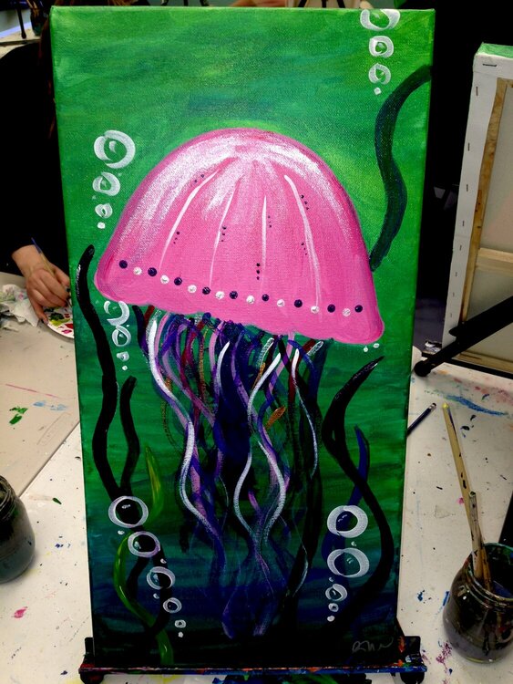 My final canvas Jelly Fish
