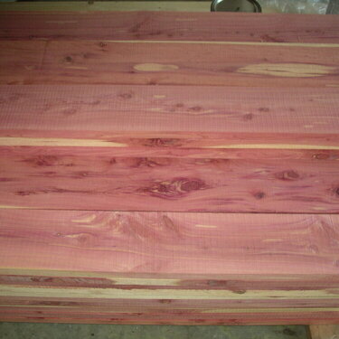 Cedar plank flooring