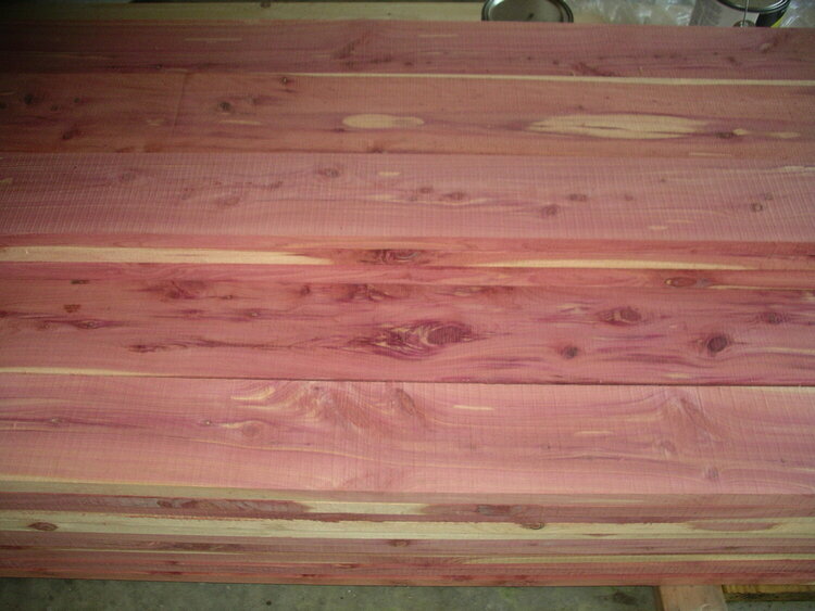 Cedar plank flooring