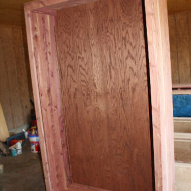 Cedar cabinet before varnish and doors
