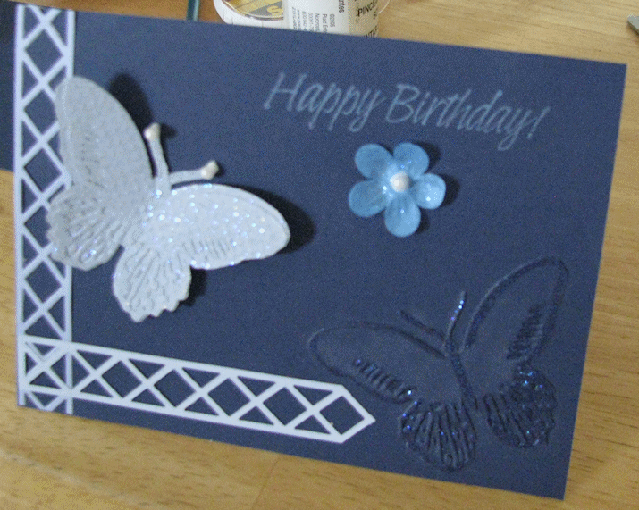 Embossed and cut happy birthday butterflies