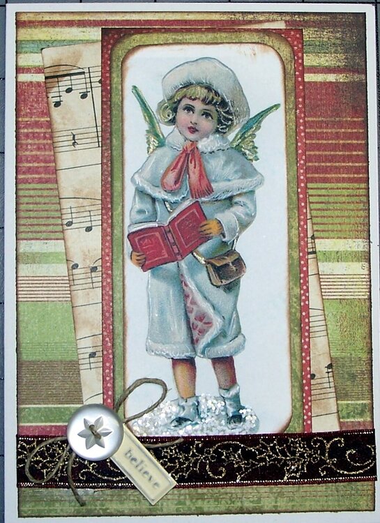 Vintage Angel&#039;s Serenade Christmas Card