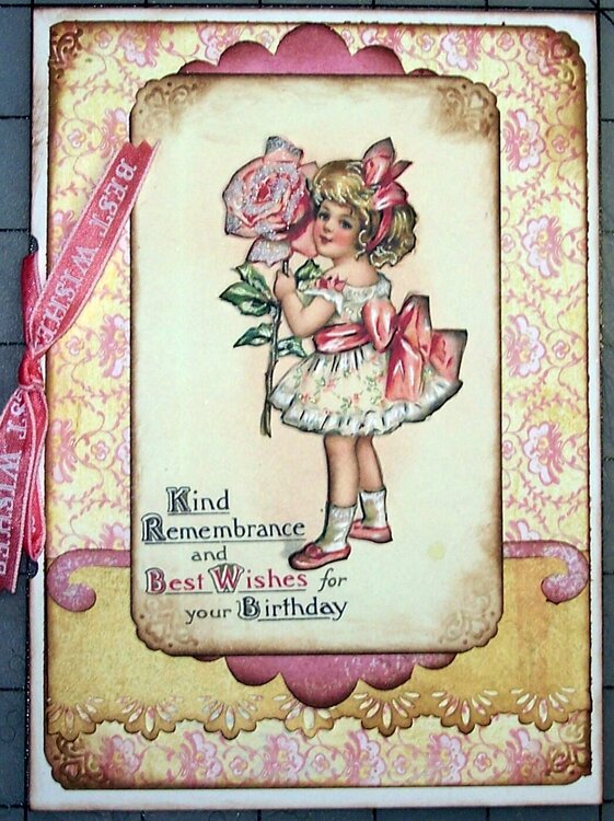 3d Vintage Best Wishes Birthday Card