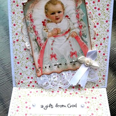 Baby Christening Easel Card