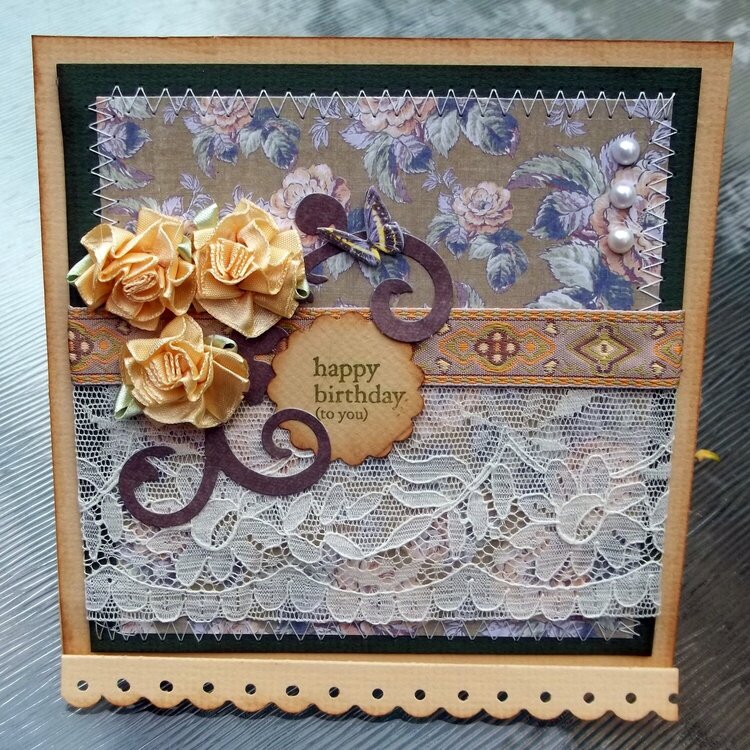 Happy Birthday Easel Card Vintage