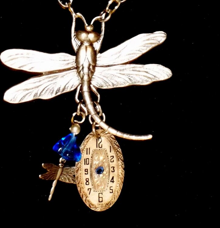 Steampunk Dragonfly and Baby Dragonfly necklace!