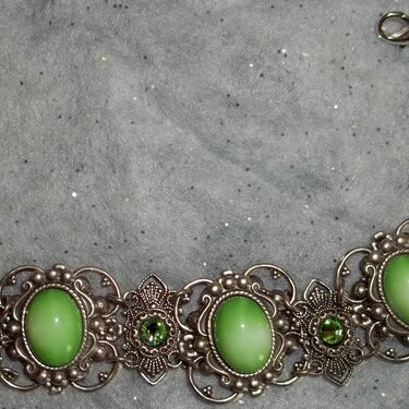 Gorgeous Green German Cabochon Bracelet