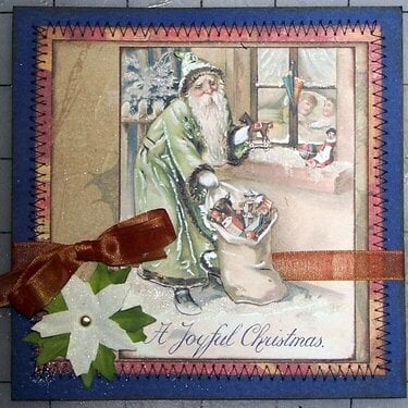 3D Christmas Card Vintage Santa