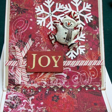 Joy Christmas Card and Snowman Pin