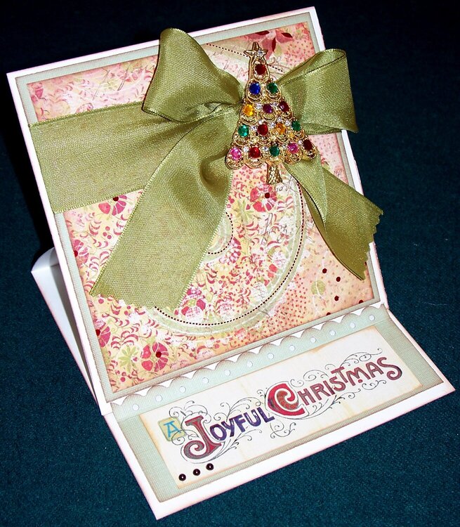 Joyful Christmas Card with Tree Pin