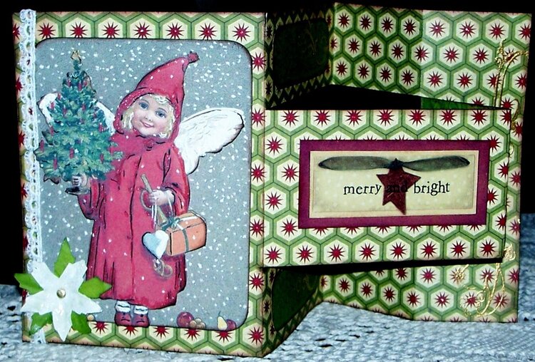 Vintage Christmas Tri-fold Full Front Card