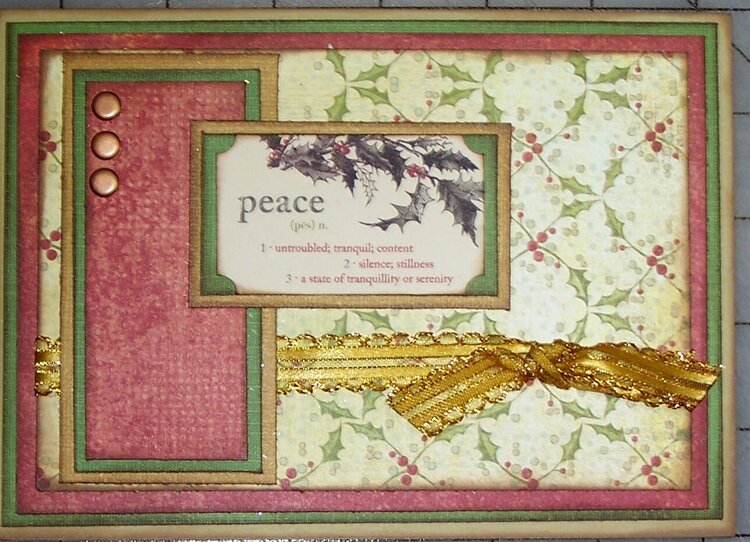 Peace Vintage Christmas Card