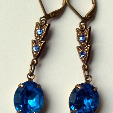 Prom Time! Antique Blue Czech Stones