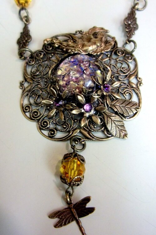 Vintage Harlequin Art Glass Necklace