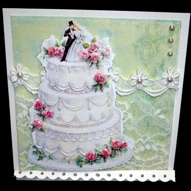 Easel Wedding Card Vintage Laces