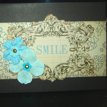 black, blue and tan card