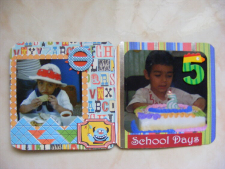 School days mini album pages 3 &amp; 4