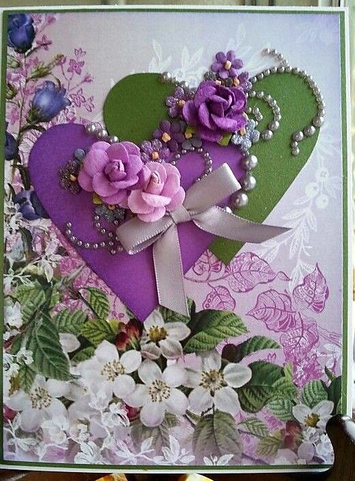 Two Hearts (purple/green)