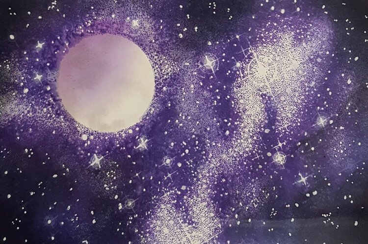 Moon &amp; Stars (purple)