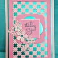 Teal and Pink Thinking of you card