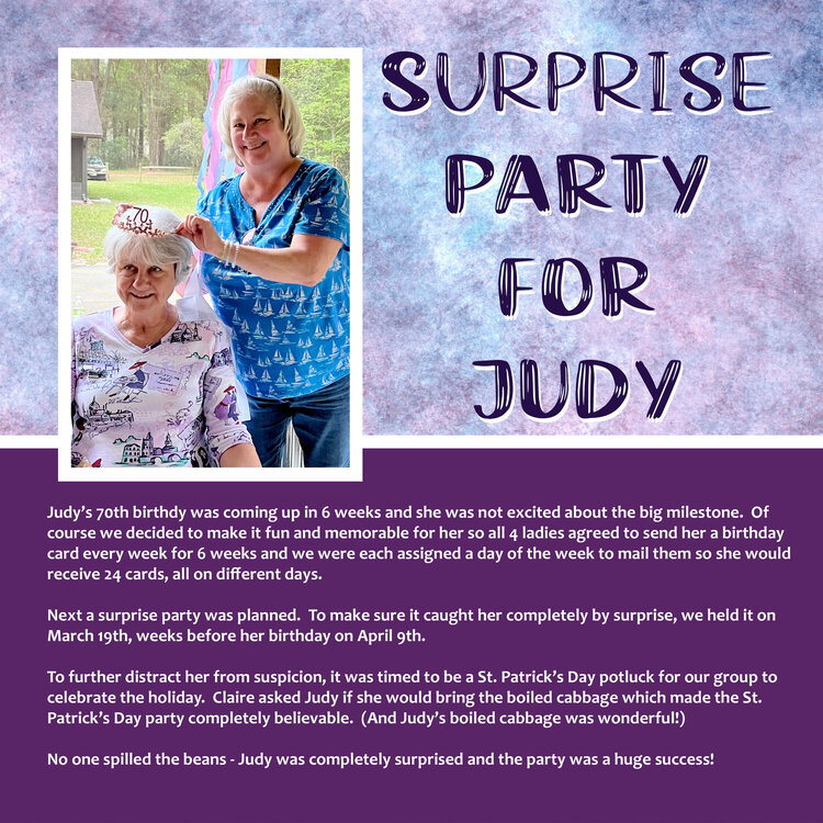 161/275 Surprise party for Judy