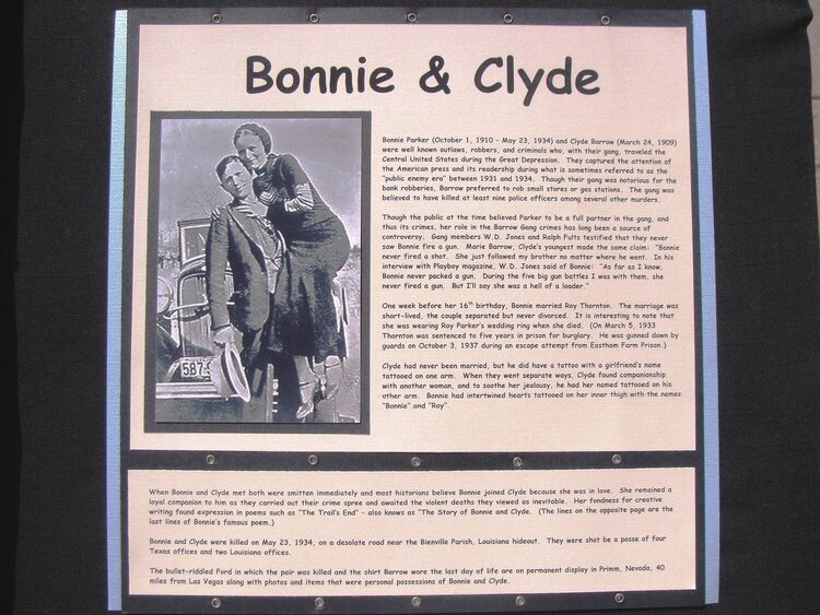 Bonnie &amp; Clyde Left Side