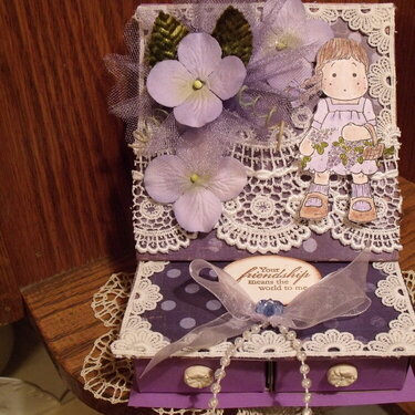 4-Drawer Easel Tilda Card in lavender