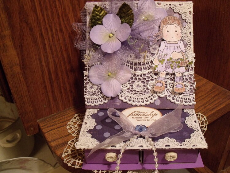 4-Drawer Easel Tilda Card in lavender