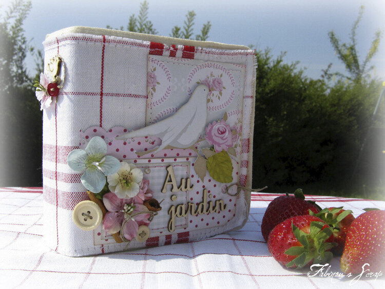 Perfumed album &quot;Au jardin&quot; (garden) fabric &amp; paper