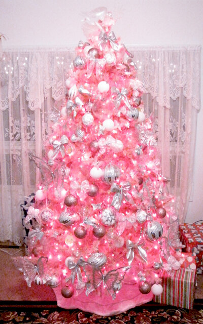 Me and My Pink Christmas tree!!!