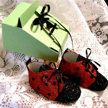 Paper Baby Lady Bugs and Paper shoe Box
