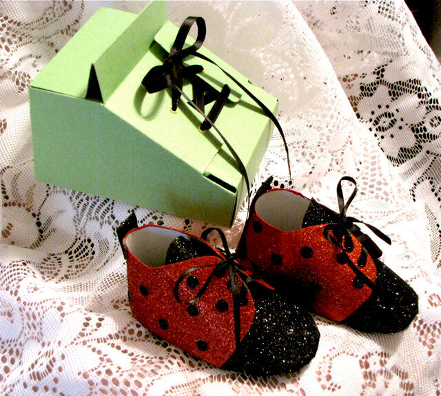 Paper Baby Lady Bugs and Paper shoe Box