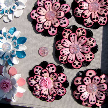 Home made black and pink flower