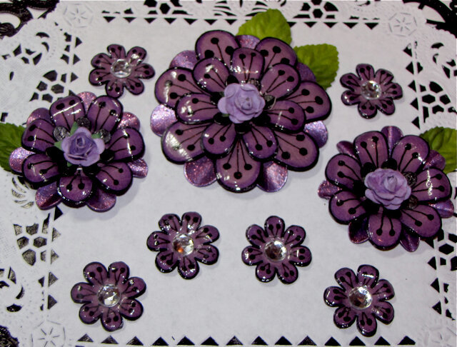 Homemade Flowers  Purple/Black