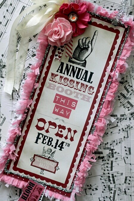 Kissing Booth Door Hanger- *SCRAPS OF ELEGANCE FEB KIT LOVESONG*