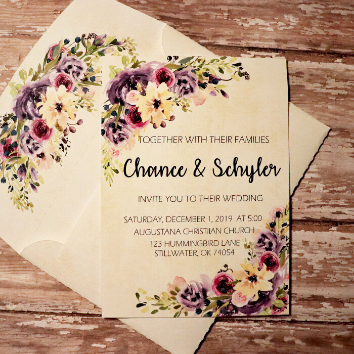 Wedding Invite with matching envie