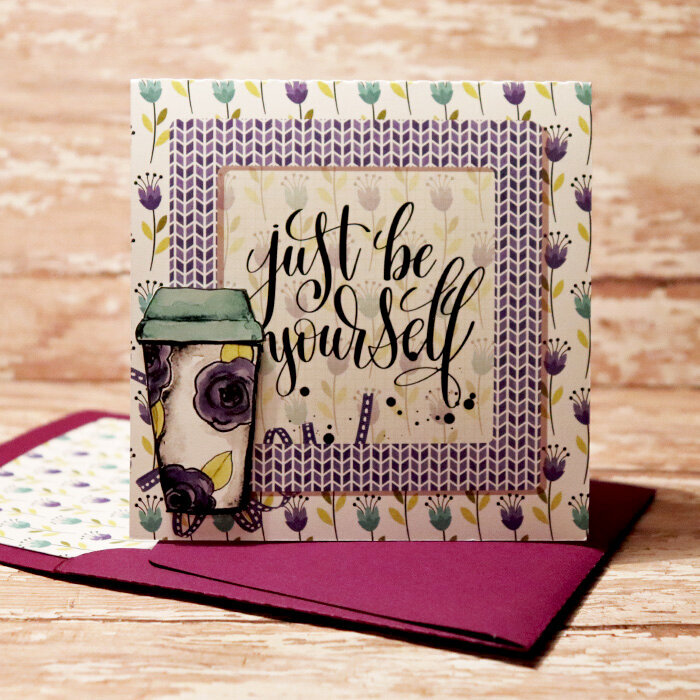 Just Be Yourself card with matching envie
