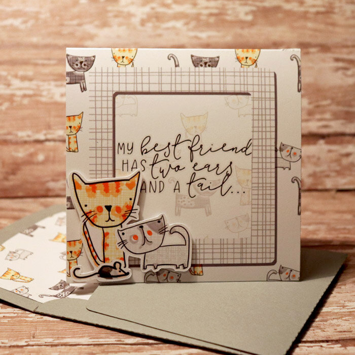 My Best Friend Cats card with matching envie