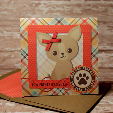 Pup card with matching envie
