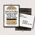 Burger & Drinks Invite with matching envie