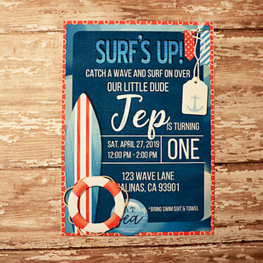 Surf&#039;s Up Birthday Invite