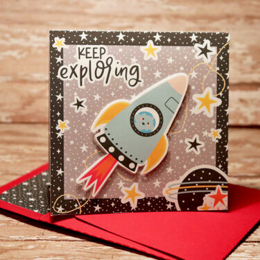Keep Exploring 3d card with matching envie