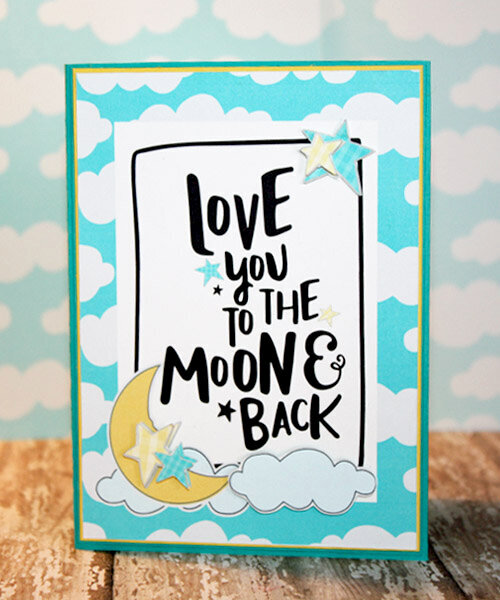 Love you to the Mon and Back using Peppermint Creative&#039;s LIP: Handlettered Stamps Cards