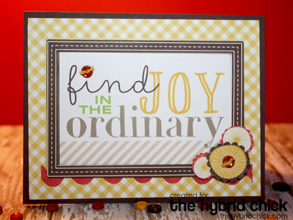 Ordinary Day Card, used Akzio Designs Ordinary Day kit
